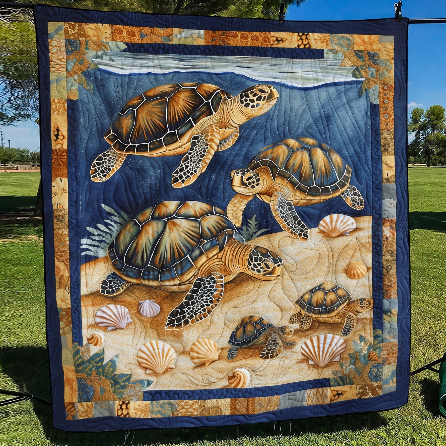 Sea Turtle Cove Quilted Blanket Bed Decorations Turtle Gift Ideas