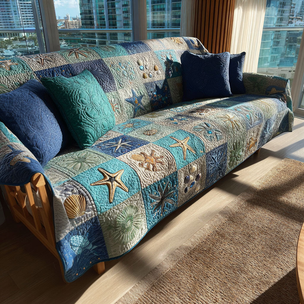 Seabreeze Haven Quilted Sofa Cover Furniture Covers For Sofas Gifts For An Ocean Lover