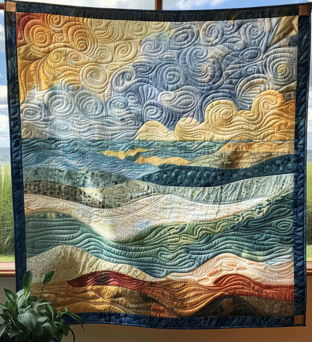 Seascape Serenity Quilted Blanket Comforter Sets Best Father's Day Gifts