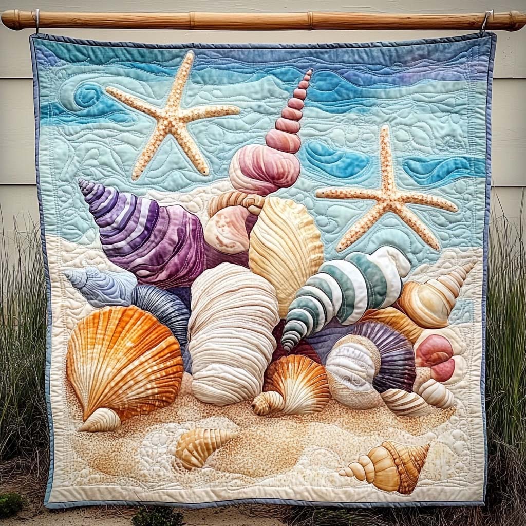 Seashell Dreams Quilted Blanket Bedroom Decor Fathers Day Gift From Daughter