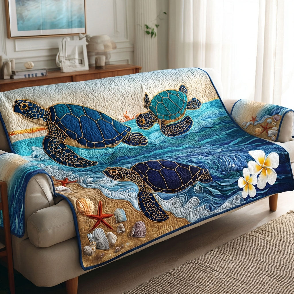 Seaside Calm Quilted Sofa Cover The Best Sofa Covers Turtle Gift Ideas