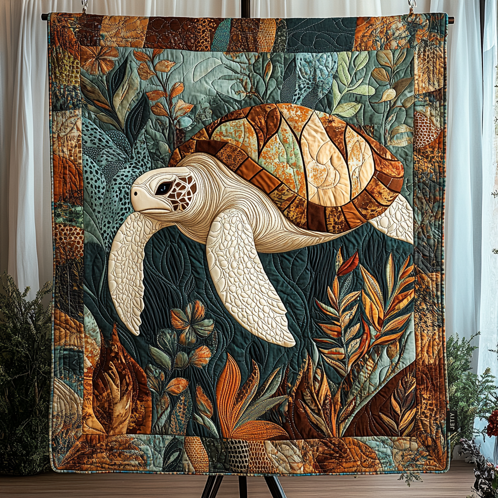 Seaside Journey Quilted Blanket Boho Bedroom Furniture Cute Turtle Presents