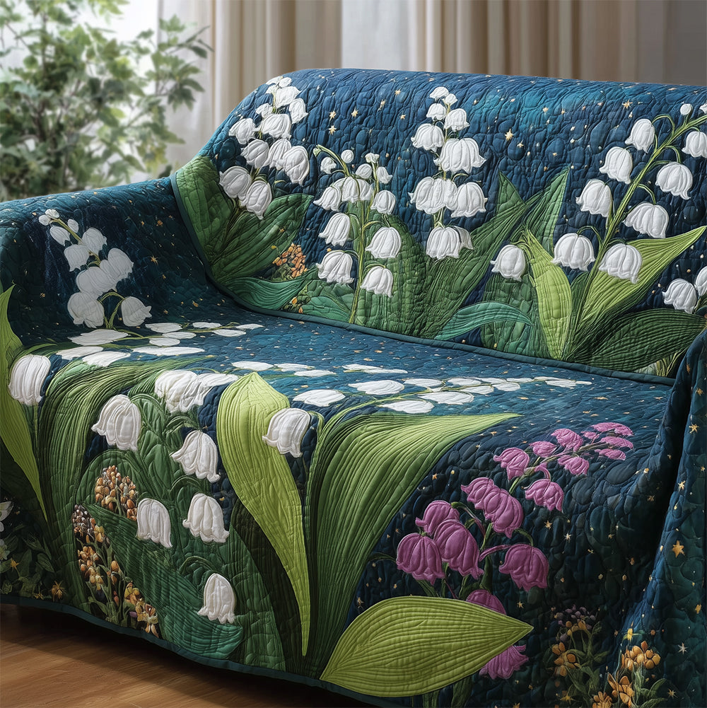 Secret Garden Lily Quilted Sofa Cover Living Room Decorations Best Friend Birthday Gifts