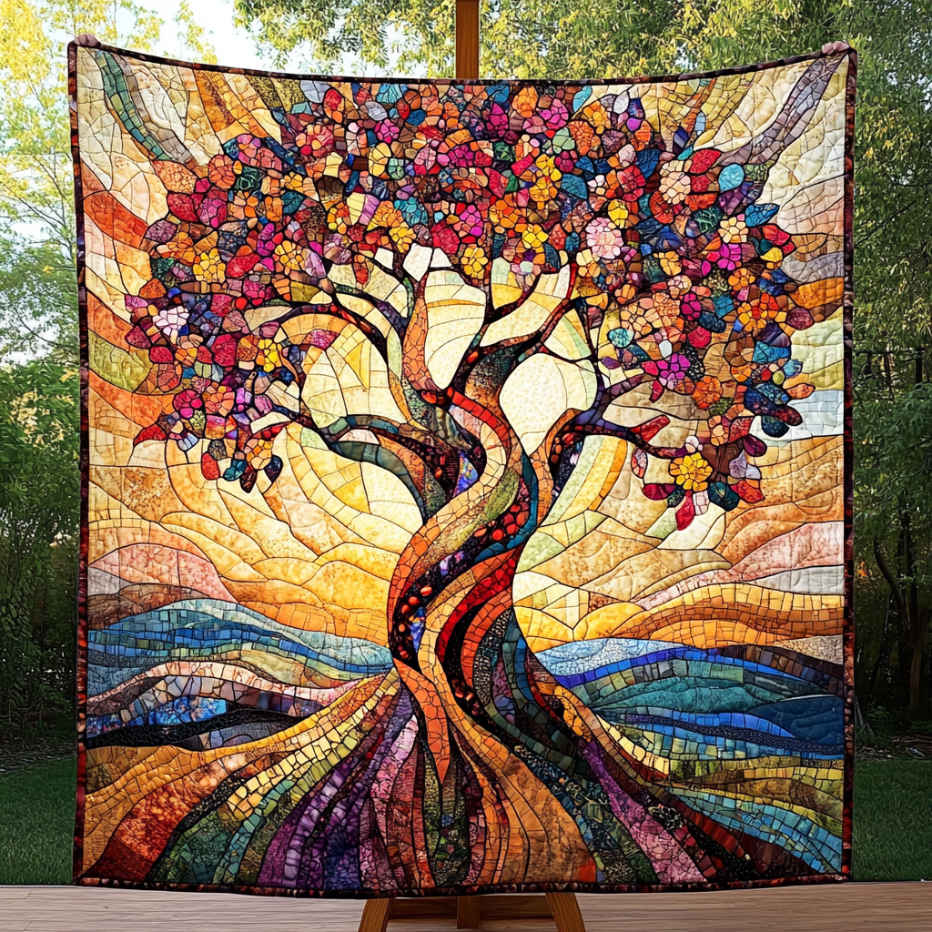 Serenity Tree Quilted Blanket Best Bedding Sets Tree Of Life Gifts For Adults