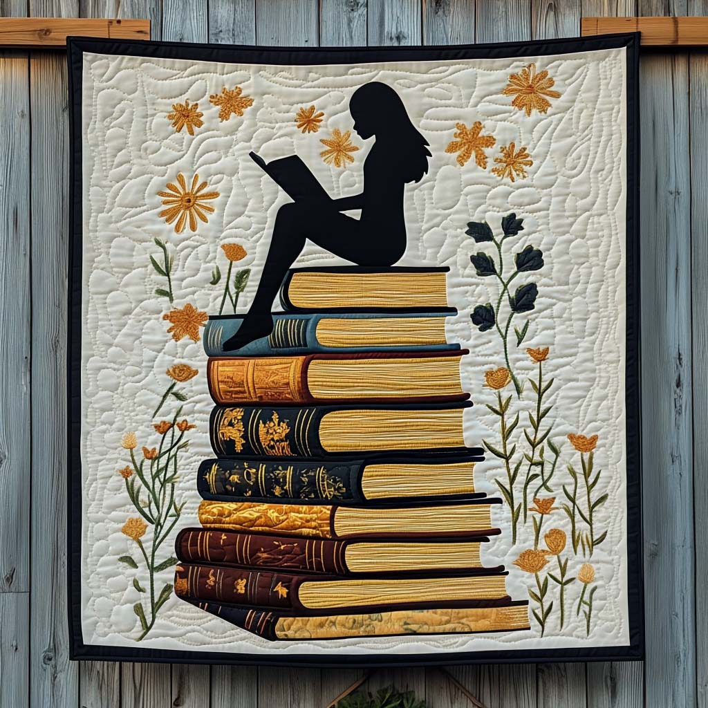 Shadow Of A Reader Quilted Blanket Cozy Bedroom Decor Great Book Themed Gifts
