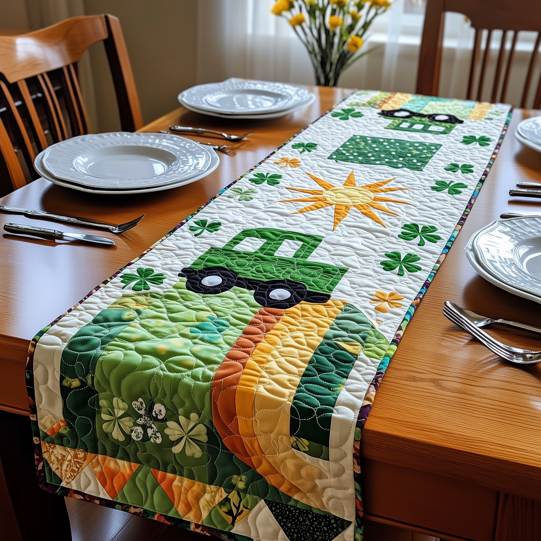 Shamrock Express Quilted Table Runner Patrick's Day Daughter To Mum Gifts