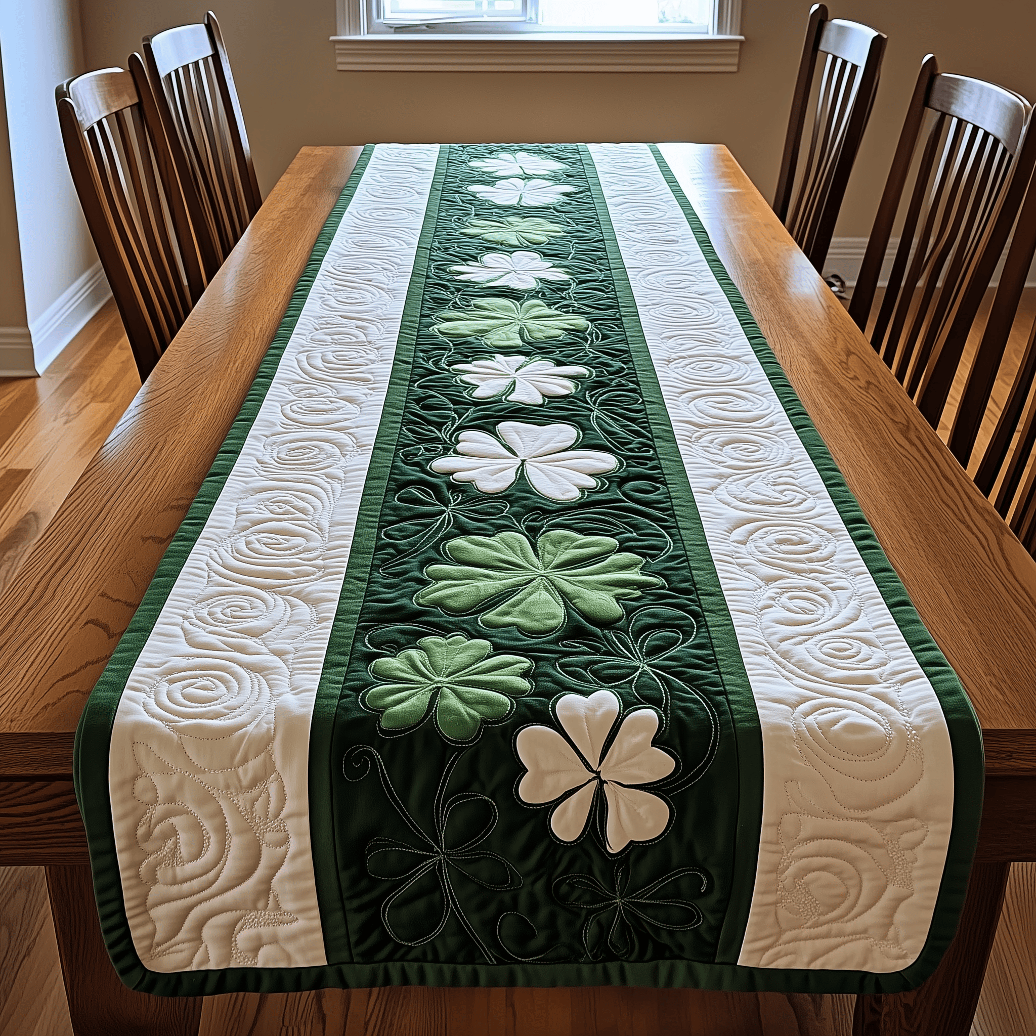 Shamrock Quilted Table Runner Patrick's Day Gift Ideas For Wife