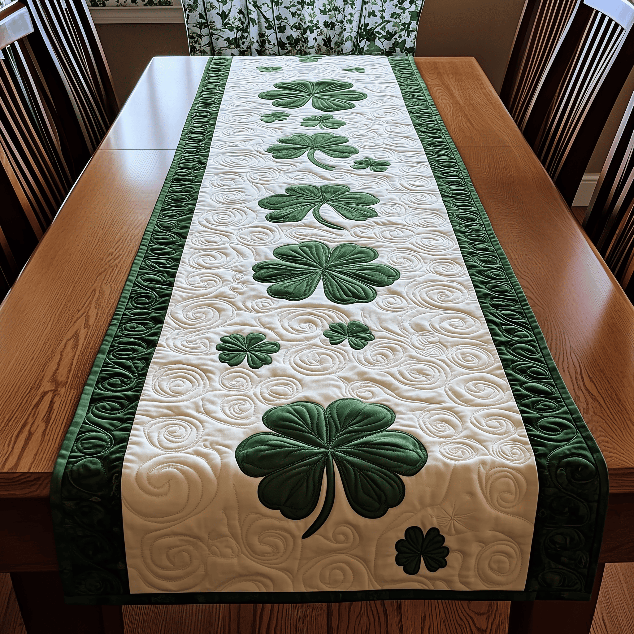 Shamrock Quilted Table Runner Patrick's Day Gifts For Mum