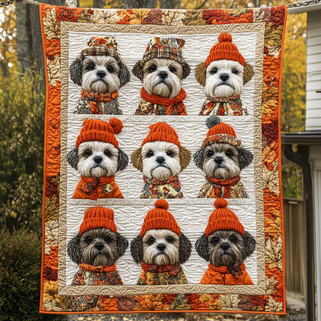 Shih Tzu Bliss Quilted Blanket Bed Decorations Gifts For People Who Love Dogs