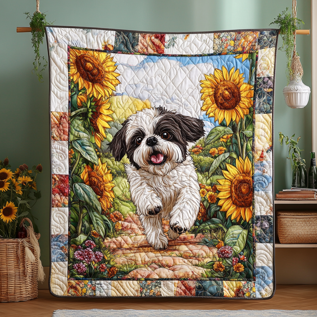Shih Tzu Sweethearts Quilted Blanket Bedroom Decorations Great Gifts For Dog Owners