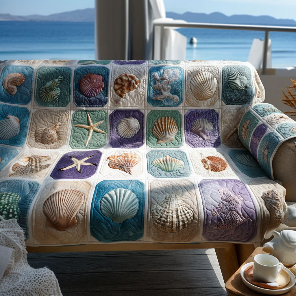 Shoreline Calm Quilted Sofa Cover Best Couch Covers Gift For Ocean Lover