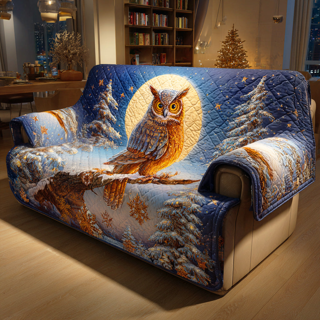 Silent Flight Quilted Sofa Cover Couch Protector Owl Presents For Her