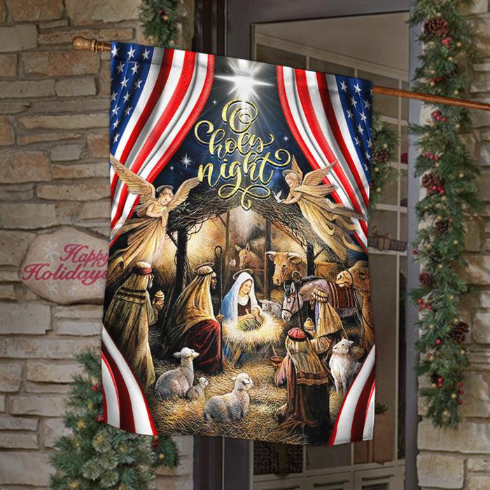 Silent Night Christmas Flag Baby Jesus Outdoor Xmas Holiday Decorations 2025