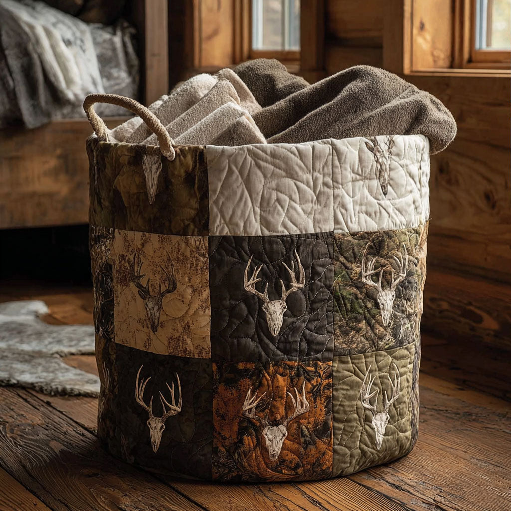 Silent Tracker Quilted Laundry Basket Portable Quilted Hamper for Easy Carrying and Storage