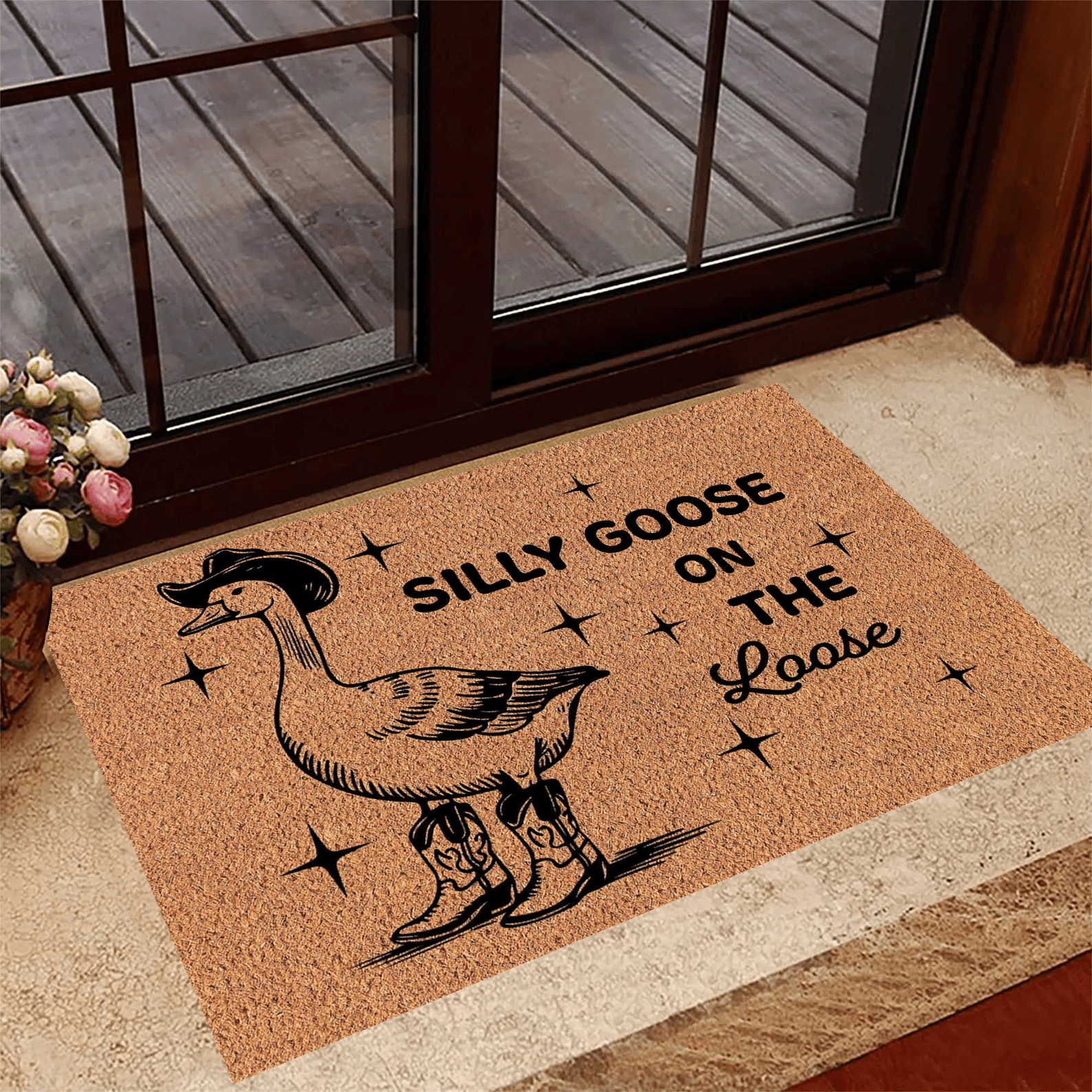 Silly Goose On The Loose Doormat Funny Welcome Mat Entryway Decor Housewarming Gift