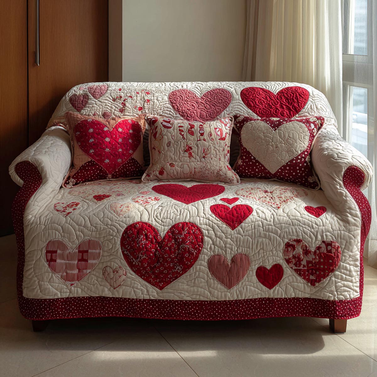 Simple Love Quilted Sofa Cover Sofa And Seat Covers Valentine Day Gift Ideas For Relatives