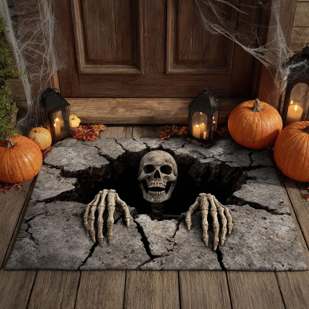 Skull Eternal Grasp Halloween Doormat 3D Skeleton Breakout Forsaken Reach Front Door Mat