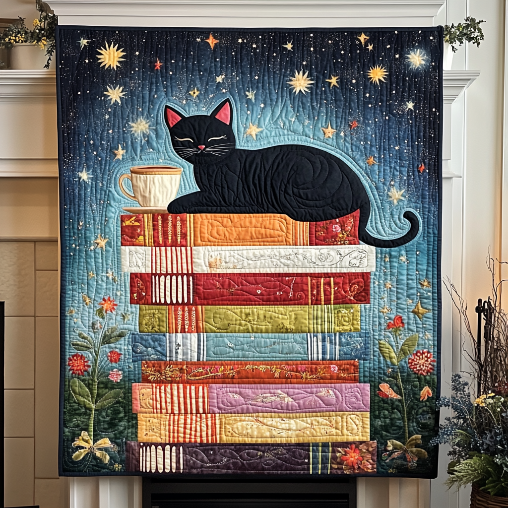 Sleepy Cat Comfort Quilted Blanket Bed Decor Unique Gifts For Cat Lovers