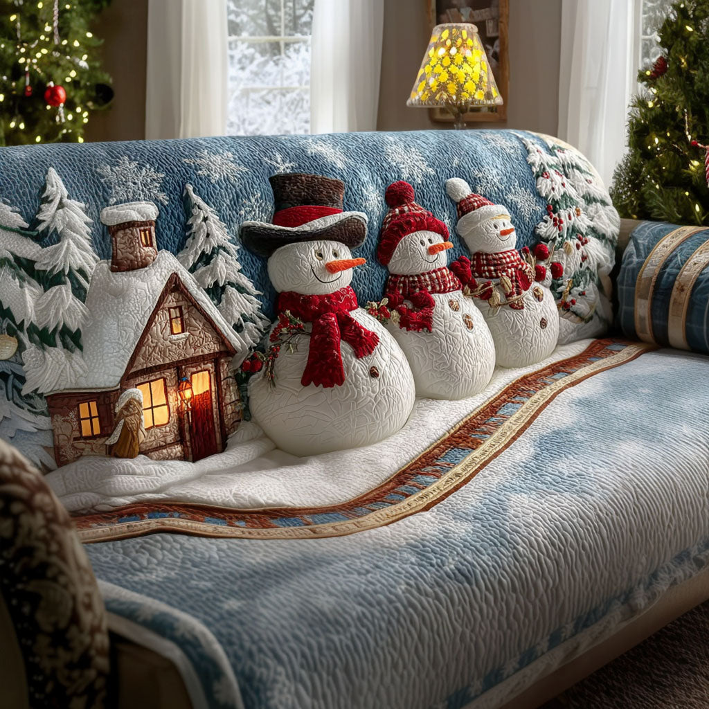Snowland Magic Quilted Sofa Cover Recliner Couch Covers Christmas Presents