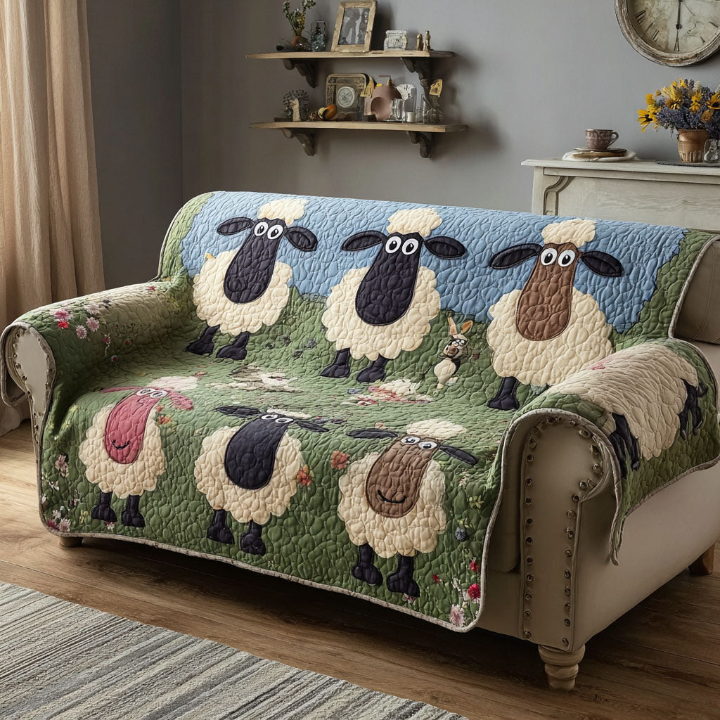 Snuggle Sheep Quilted Sofa Cover The Best Sofa Slipcovers Sheep Themed Gifts