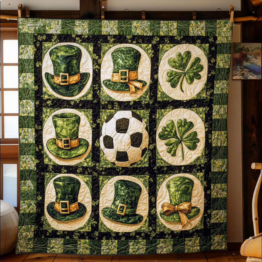 Soccer Magic Hat Lucky Quilt Blanket St Patrick's Day Gift For Soccer Lovers