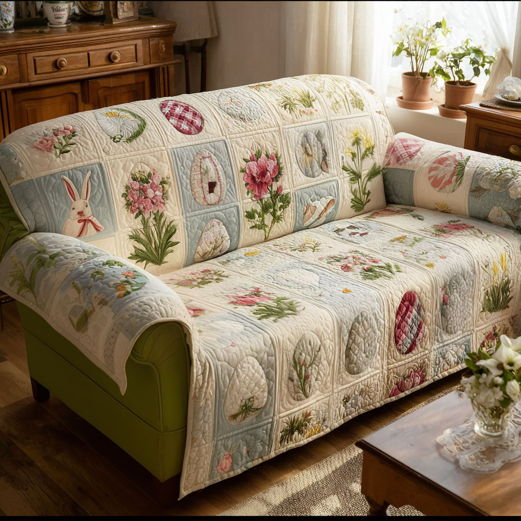 Soft Pastel Easter Quilted Sofa Cover Sofa Couch Cover Best Easter Gifts