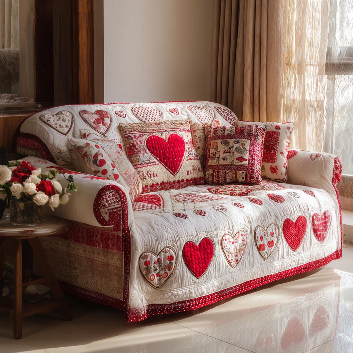 Soft Romance Quilted Sofa Cover Best Sectional Couch Covers Valentine Day Gifts For Wife
