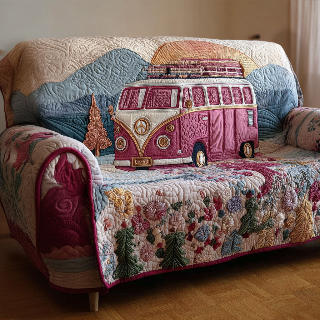 Soul Traveler Quilted Sofa Cover Living Room Decor Hippie Dad Gifts