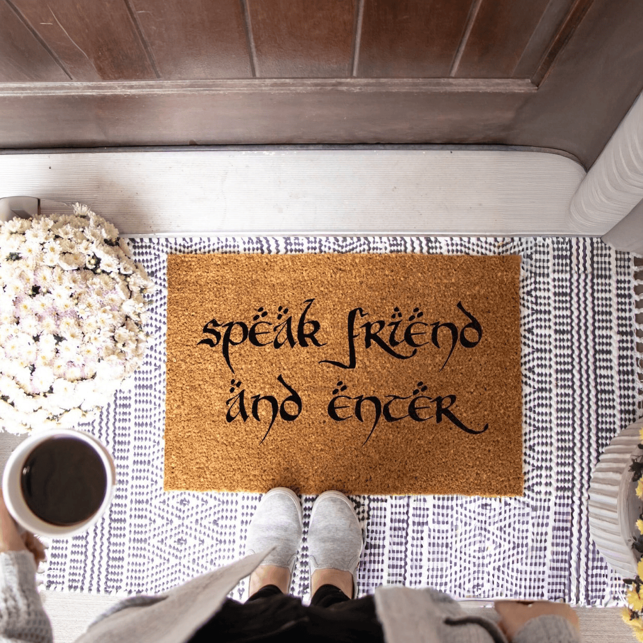 Speak Friend And Enter Doormat Funny Entryway Rug House Warming Presents