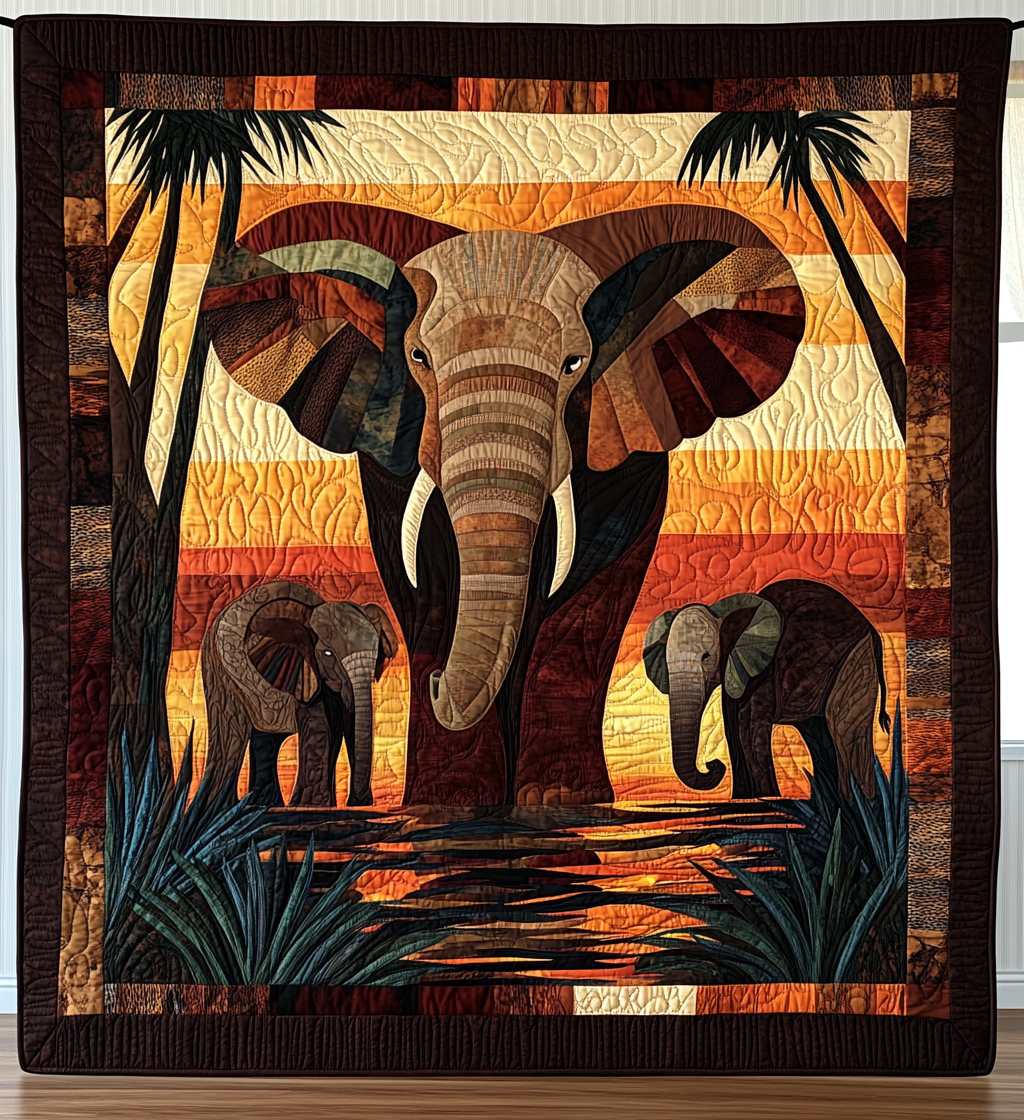 Spirit Rider Quilted Blanket Queen Bed Set Gift Ideas For Elephant Lovers