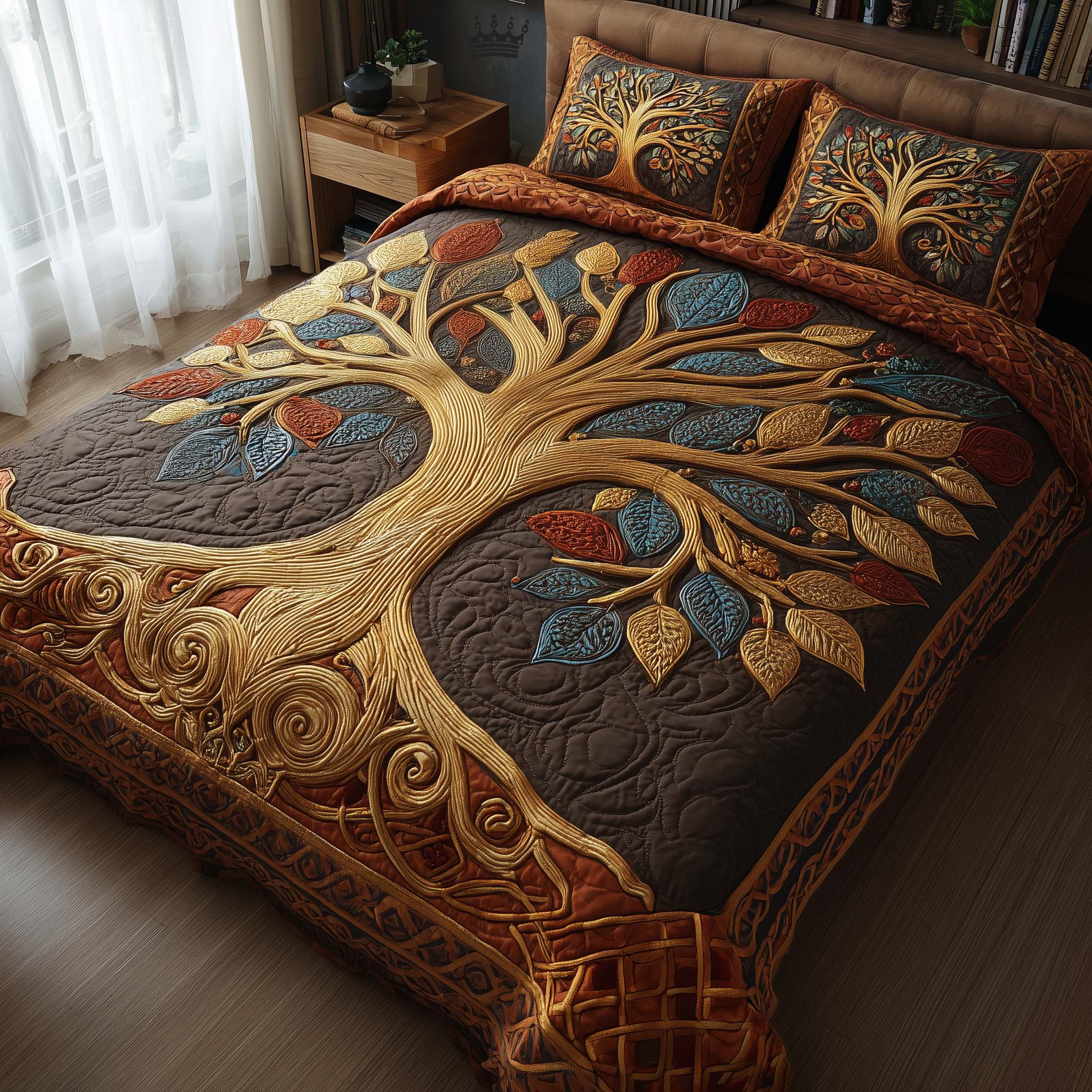 Spirit Trunk Quilted Bedding Set Elephant Bedroom Decor Best Gift For Elephant Lovers