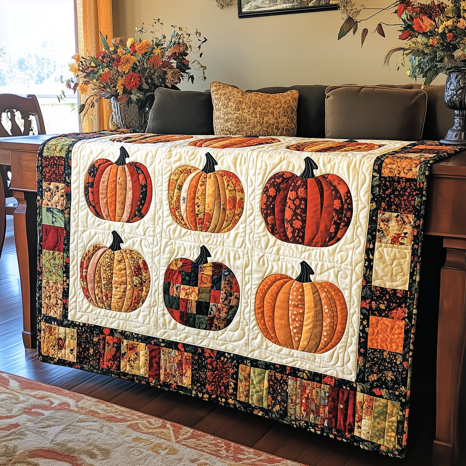 Spooky Harvest Quilted Blanket Best Bedding Sets Spooky Gifts For Her