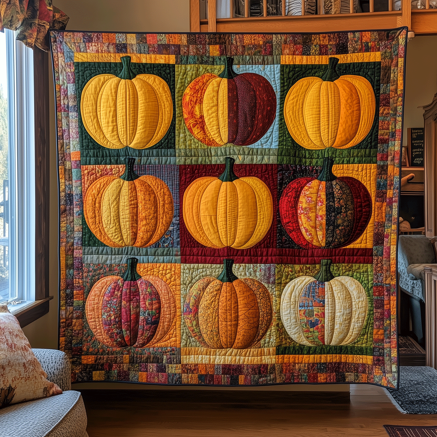 Spooky Pumpkin Quilted Blanket Bedding Ideas Halloween Birthday Gifts