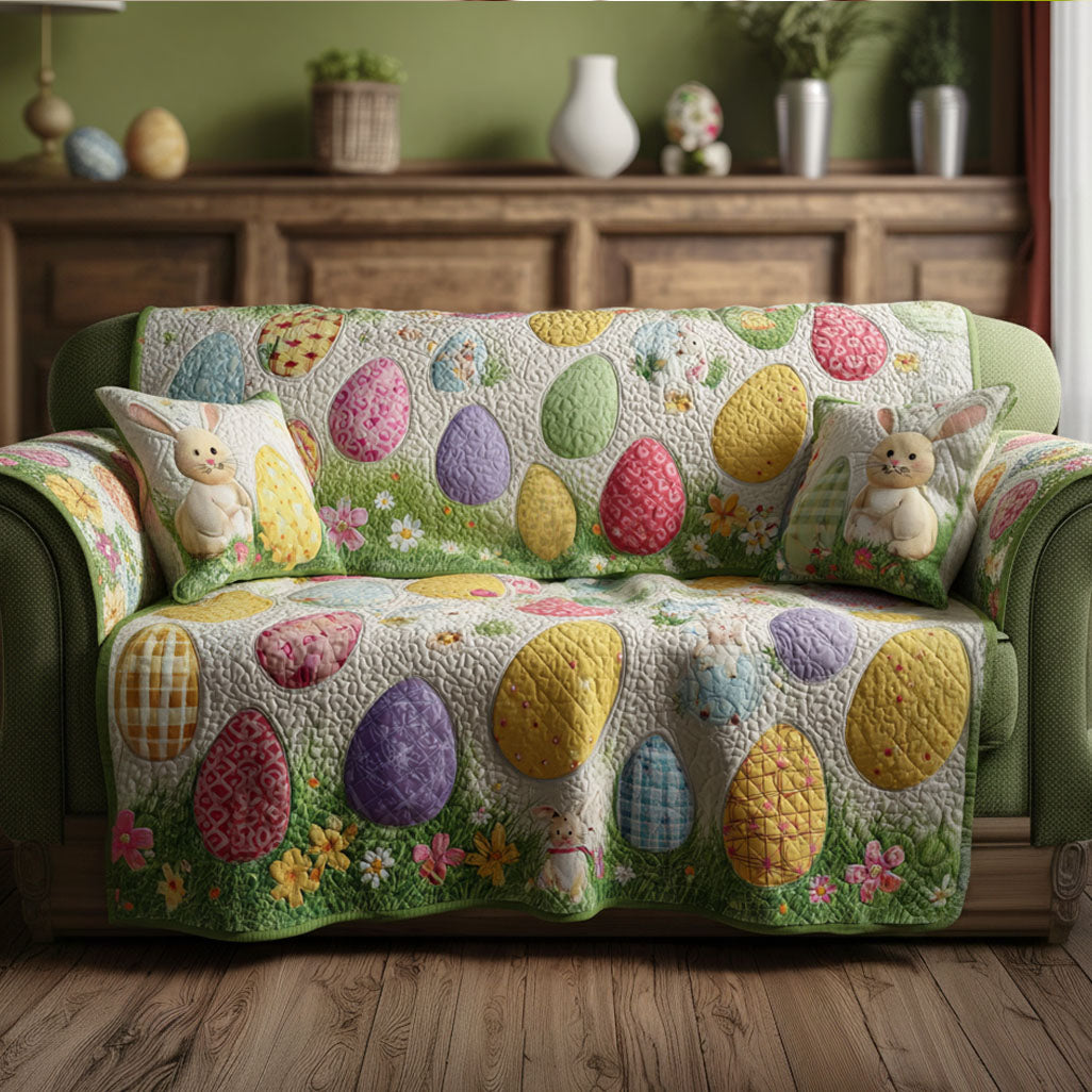 Spring Bloom Keepsake Quilted Sofa Cover Sofa Slip Covers Bunny Rabbit Presents