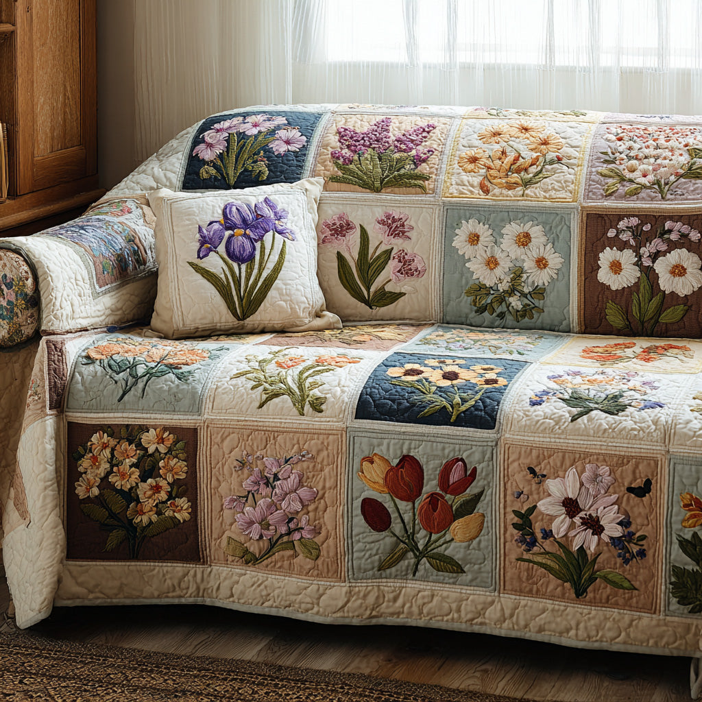 Spring Meadow Grace Quilted Sofa Cover Couch Protector Great Family Gifts