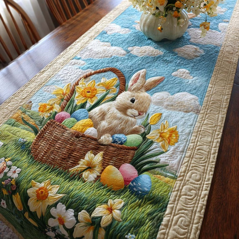 Springtime Charm Quilted Table Runner Easter Spring Table Decor Gift For Easter Lovers