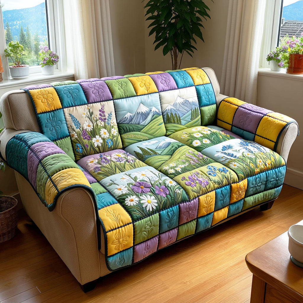 Springtime Escape Quilted Sofa Cover Couch Seat Covers Thoughtful Mother's Day Gifts