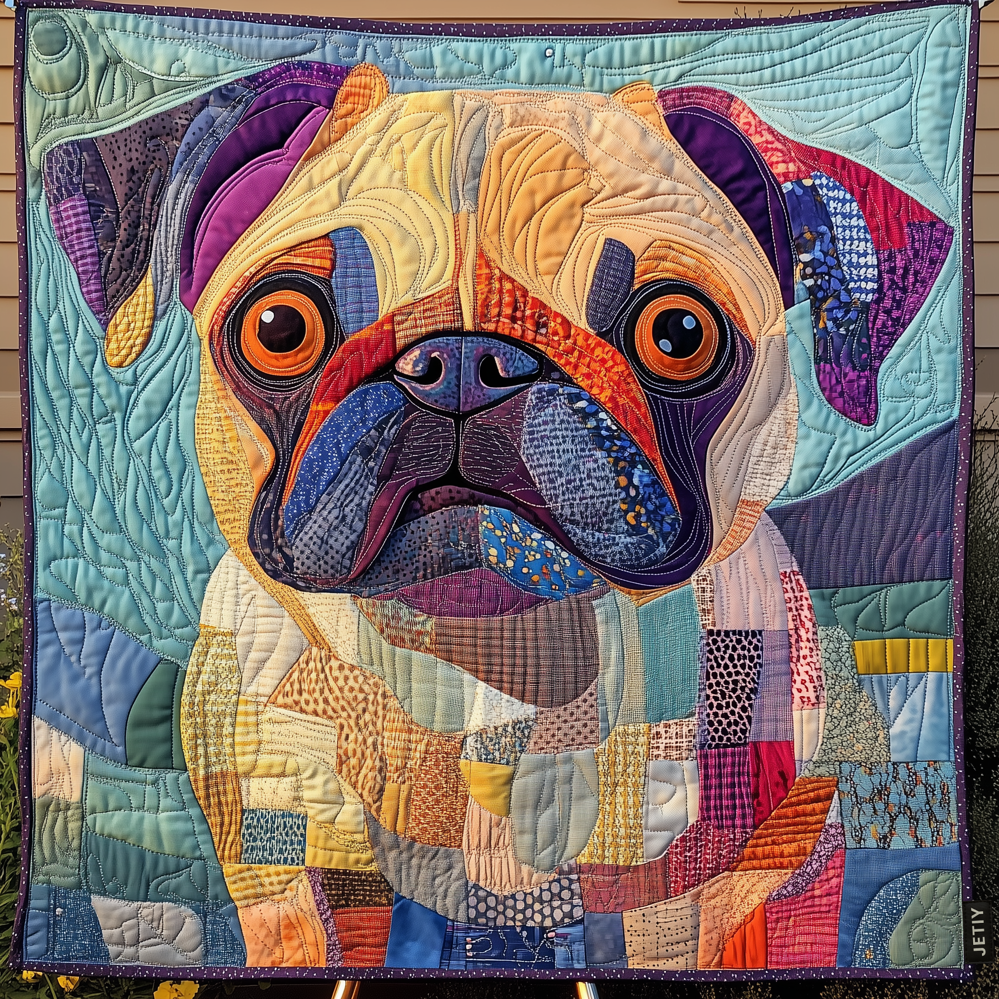 Squishy Pug Love Quilted Blanket Great Bed Sets Presents For Pug Lovers