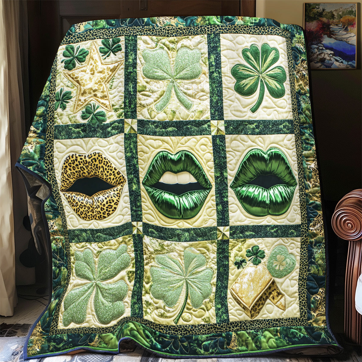 St. Patrick's Day Charm Quilt Blanket Cute Sofa Blanket Useful Gifts For Mom