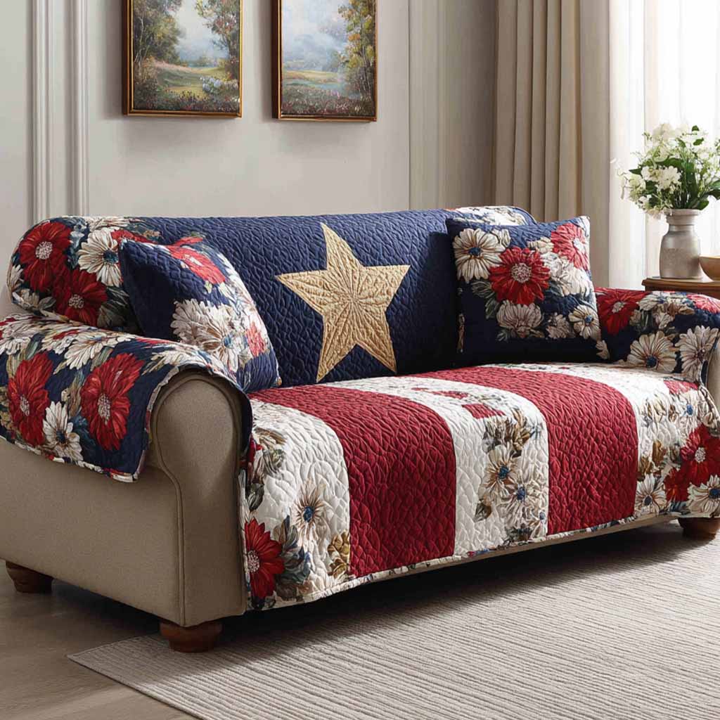 Star Bloom Quilted Sofa Cover Lounge Room Decor Ideas Mother's Day Presents For Mom