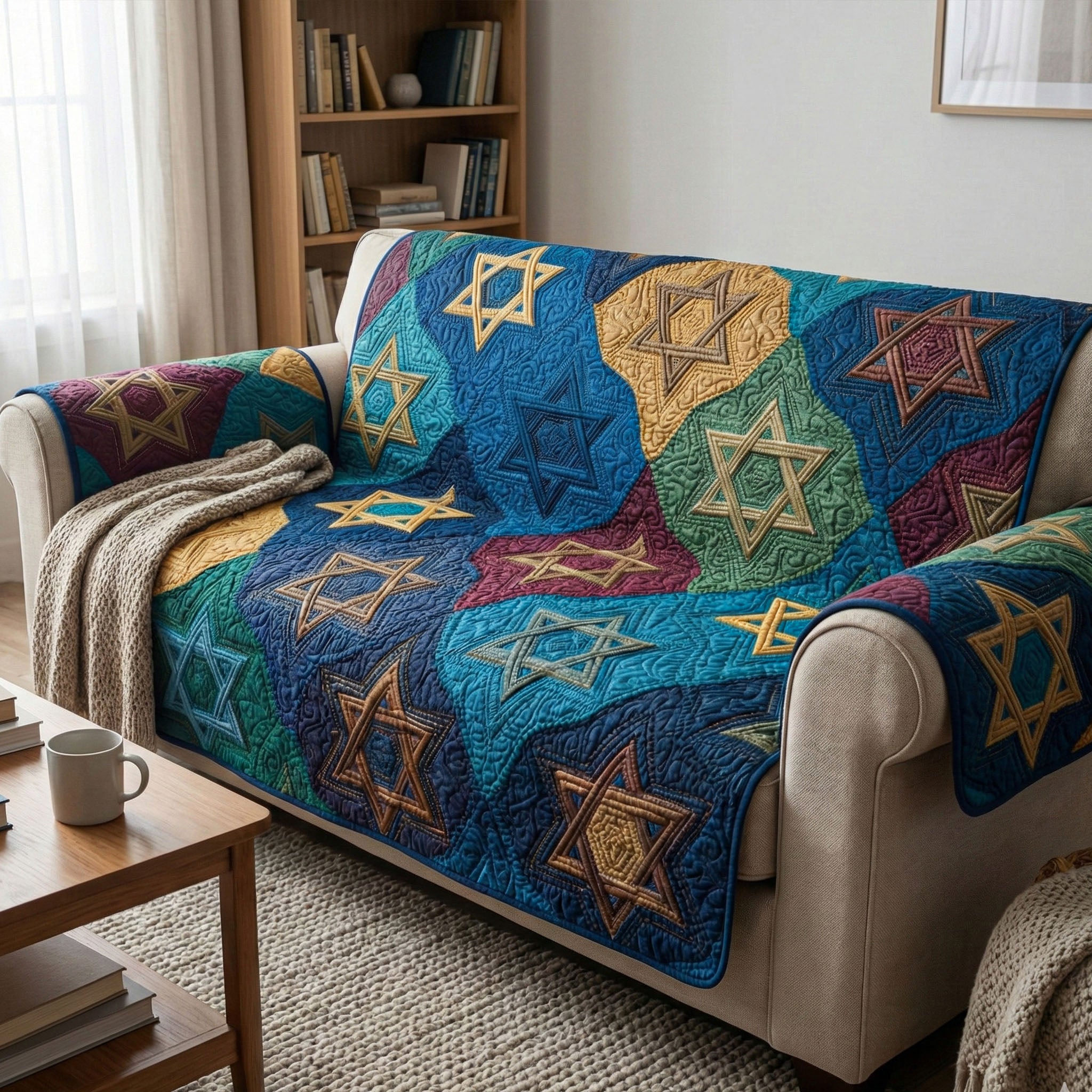 Star Moments Quilted Sofa Cover Covers For Sofas Jewish Gifts For Her