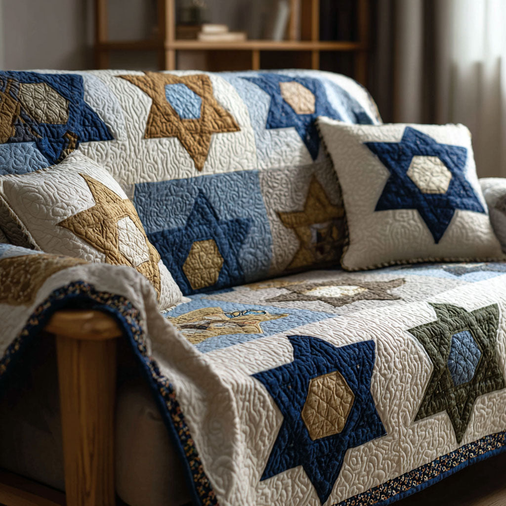 Star of Home Quilted Sofa Cover Best Slip Cover Sofa Jewish Gifts Merchandise