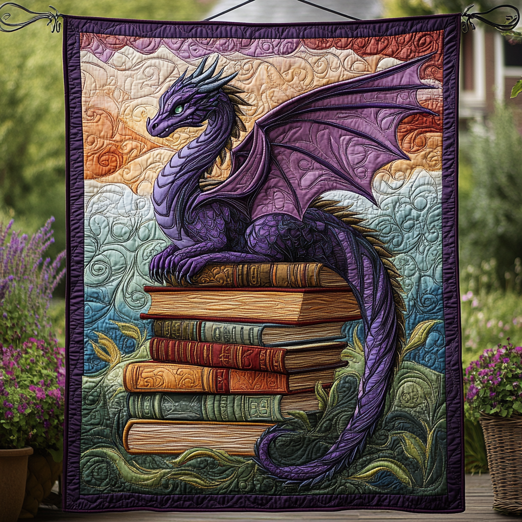Starborn Scales Quilted Blanket Boho Bedroom Decor Dragon Themed Presents
