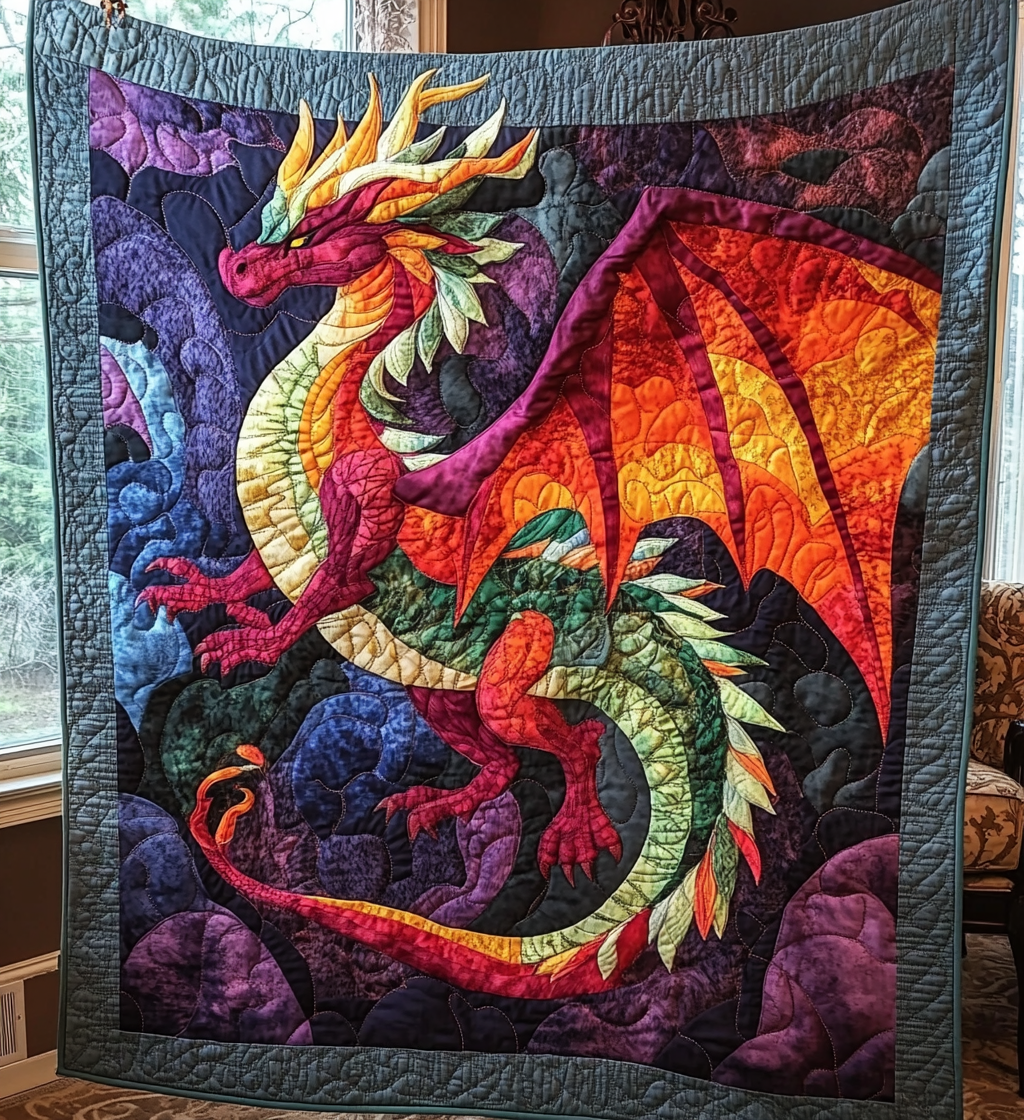 Starfire Dragon Quilted Blanket Best King Size Sheets Unique Dragon Gifts
