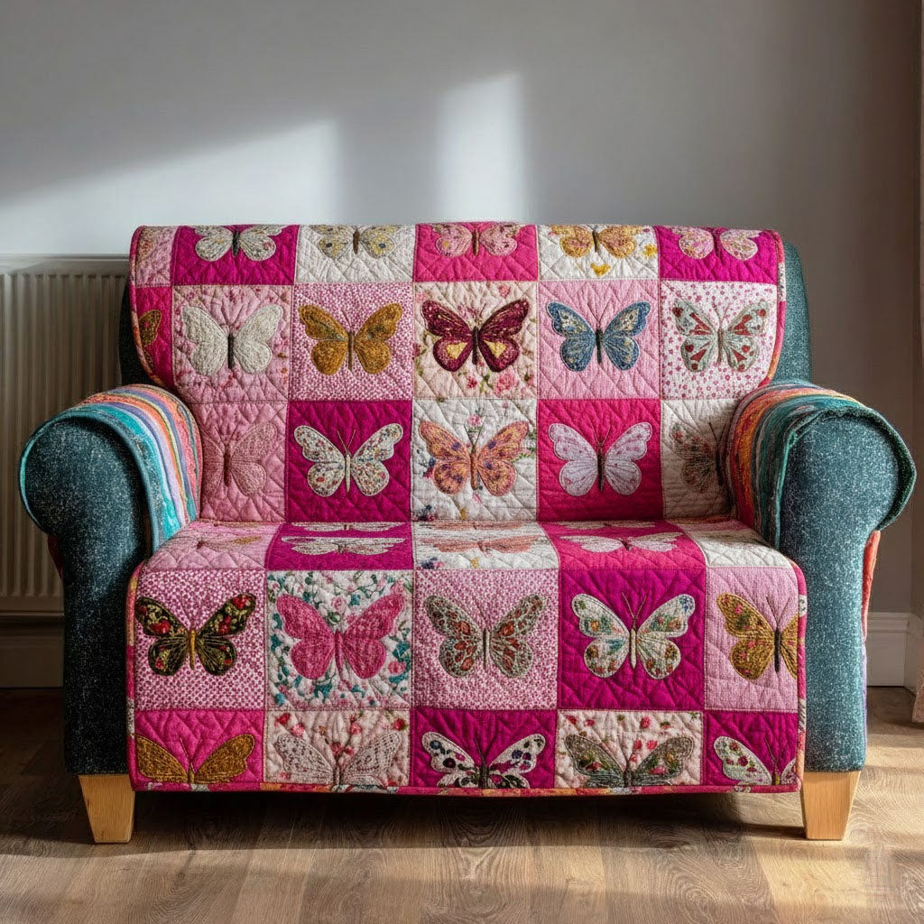 Starlit Garden Quilted Sofa Cover Couch Slipcovers Novelty Butterfly Presents