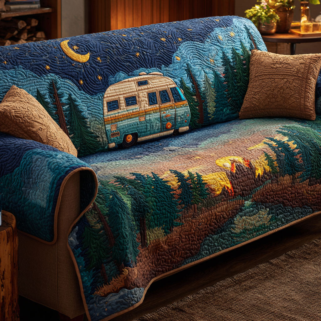 Starry Campfire Quilted Sofa Cover Best Sofa Covers Camping Gifts Fathers Day
