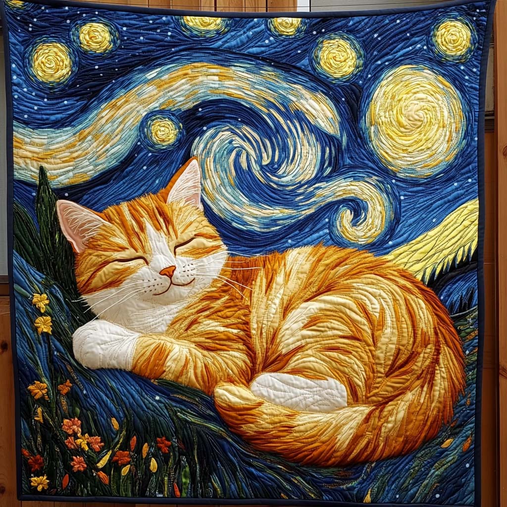Starry Cat Quilted Blanket Best Queen Sheets Crazy Cat Lady Gifts