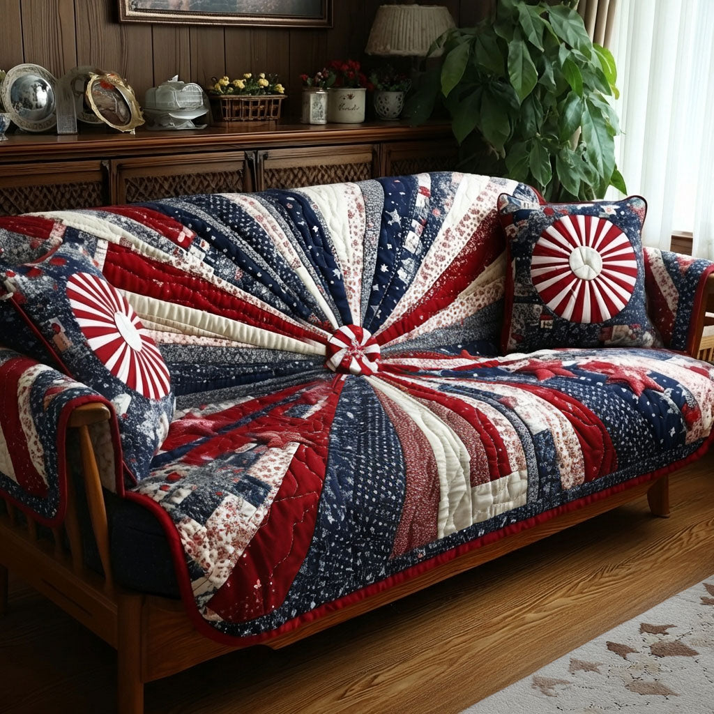 Starry Harvest Quilted Sofa Cover Nice Sofa Covers Patriotic Gifts For Women
