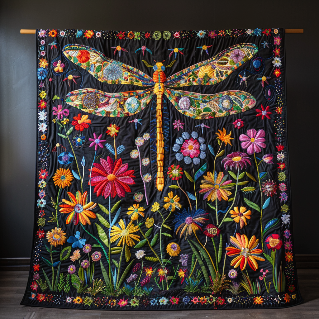 Starry Whimsical Dragonfly Quilted Blanket Boho Bedroom Ideas Dragonfly Themed Gift Items