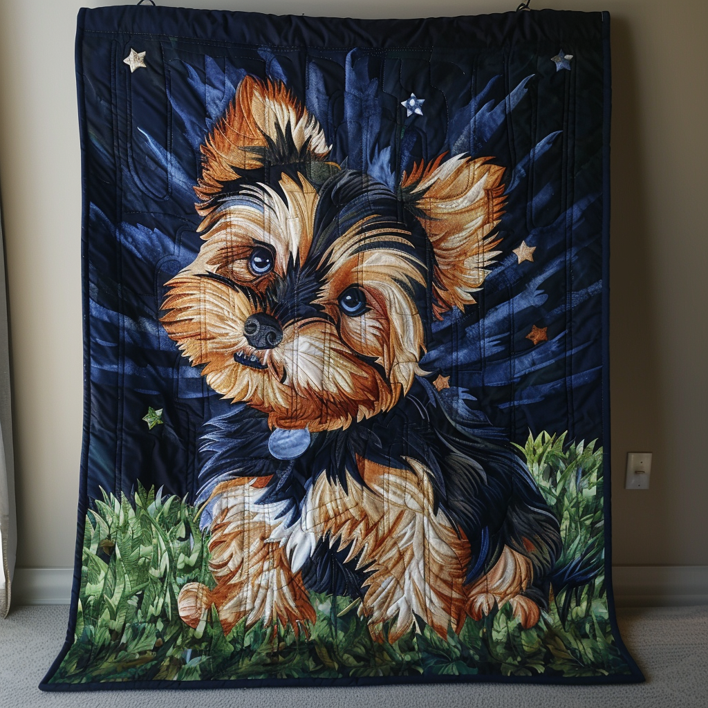 Starry Yorkie Quilted Blanket Bedroom Ideas Yorkshire Terrier Products
